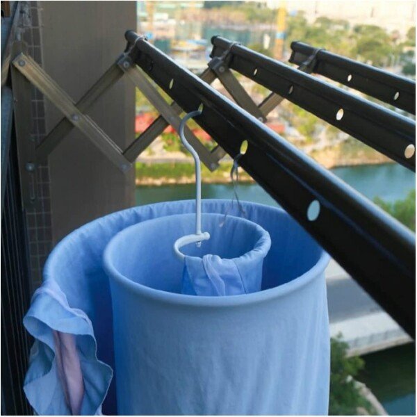 Scale Round Bed Sheet Drying Rack Laundry Hanger for Bed Sheet, Blanket, Mattress, and Towel, White, Iron (CLS-201238604)