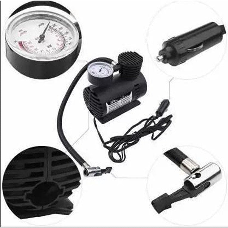 Electric Air Compressor Inflator Pump for car, Bike, tubeless tyre. 12V 300 PSI air Pump for Bicycle, Football, Basketball (CLS-2385627)