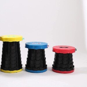 Foldable Height Adjusting Stool Space Saving Telescopic Stool for Fishing Hiking Stool, Multicolor (CLS-2305691)