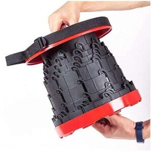 Foldable Height Adjusting Stool Space Saving Telescopic Stool for Fishing Hiking Stool, Multicolor (CLS-2305691)