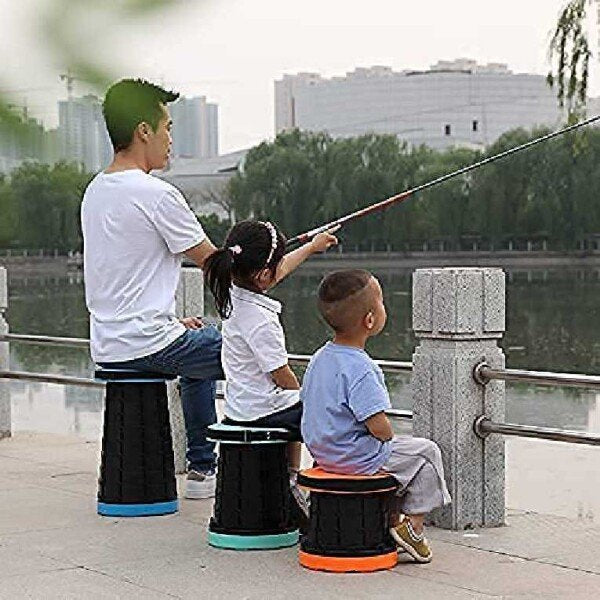 Foldable Height Adjusting Stool Space Saving Telescopic Stool for Fishing Hiking Stool, Multicolor (CLS-2305691)