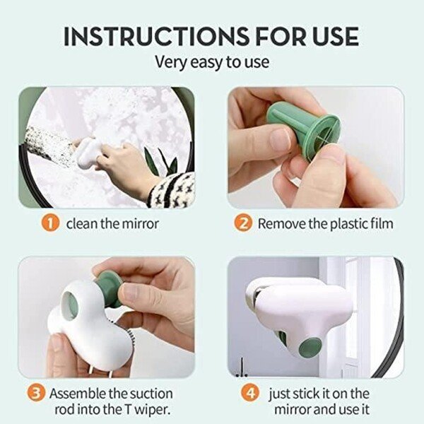 Glass Cleaner- T-Shaped Descaling Glass Brush, Bathroom Toilet Glass Mirror Wiper, Cleaning Brush( Pack of 2) (CLS-2309920)
