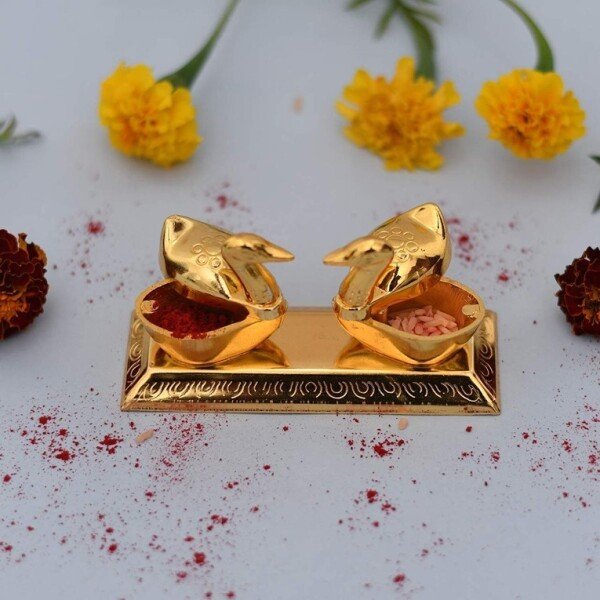 Golden Swan Duck Showpieces Tissue Holder (CS-2377446)