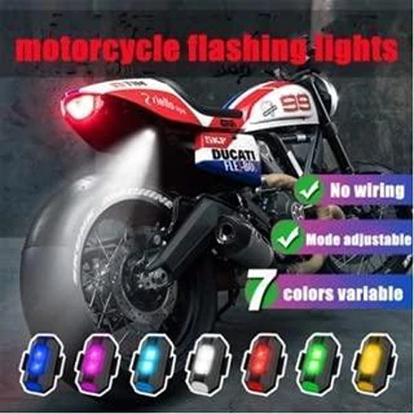7 Colors LED With 3 Flashing, Blinking Modes Aircraft Strobe, Helmet Exterior Night Signal Light With USB Rechargeable Cable Kit, 2pcs (CLS-2381603)