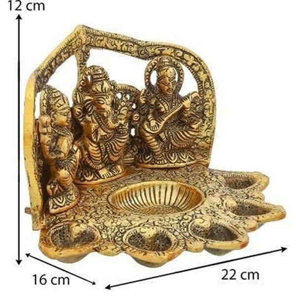 Laxmi Ganesh Saraswati Idol Oil Lamp (CS1407145)