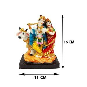 Lord Radha Krishna Idol Statue, 16 cm (CS-2357302)