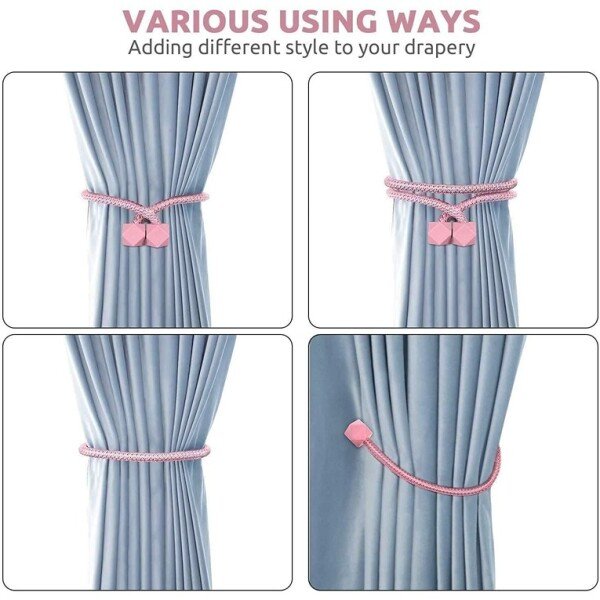 Magnet Curtain Tiebacks Drapery Holdback Binding Tie (Pack of 2) (CLS-2391093)