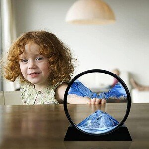 Moving Sand Art Picture Glass Liquid Painting (10 inch)