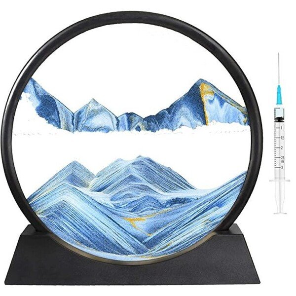 Moving Sand Art Picture Glass Liquid Painting (10 inch)