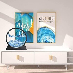 Moving Sand Art Picture Glass Liquid Painting (10 inch)