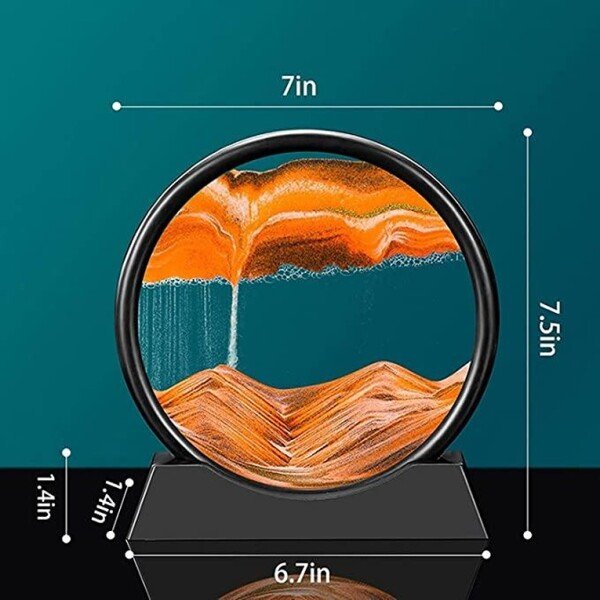 Moving Sand Art Picture Glass Liquid Painting 3D Natural Landscape showpieces for Home Decor, 7 inch (CS-2389218)
