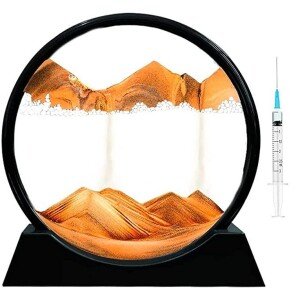 Moving Sand Art Picture Glass Liquid Painting 3D Natural Landscape showpieces for Home Decor, 7 inch (CS-2389218)
