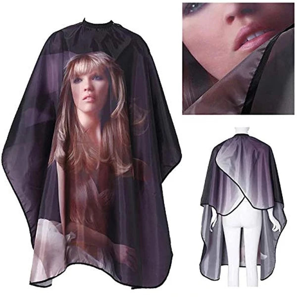 Multicolored Hair Cutting Apron Hairdressing Gown Cape Hair Cutting Barber Cloth Salon Accessories (Pack of 1) (CLS-2389286)
