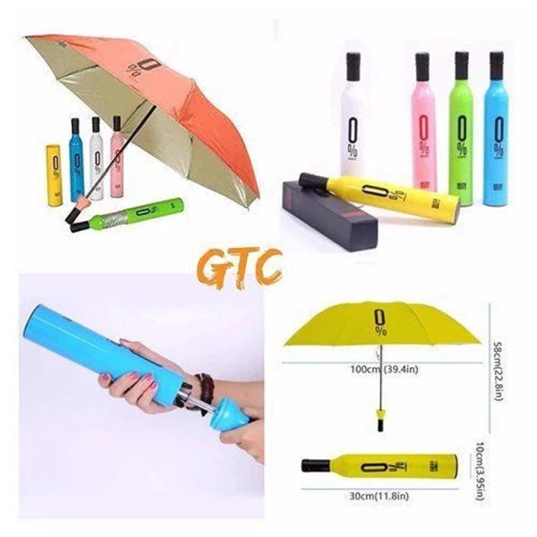 Newest wine bottle shaped Umbrella with plastic cover (Assorted Color) (CLS-2332477)