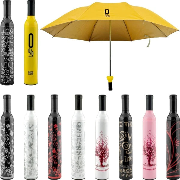 Newest wine bottle shaped Umbrella with plastic cover (Assorted Color) (CLS-2332477)