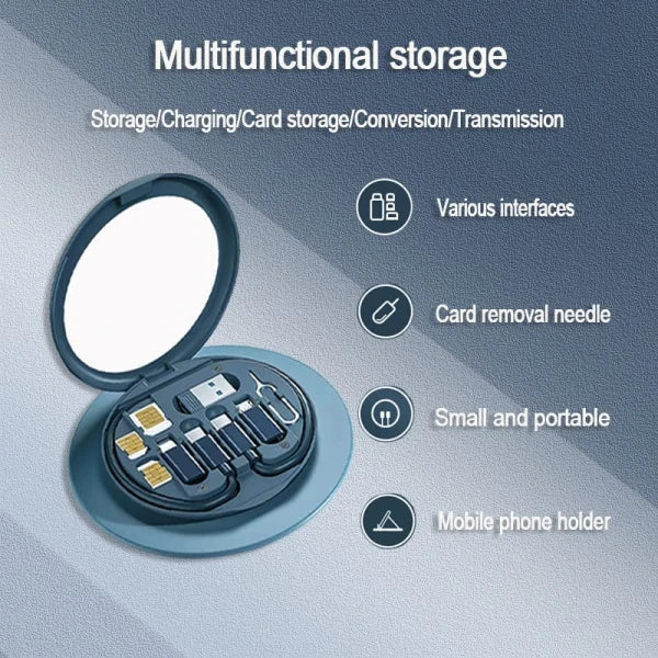 Pocket Travel Data Transfer Tool, 5-in-1 Multi-Type Phone Micro USB Type C Adapter Cable Conversion Head Set (CLS-260613184)
