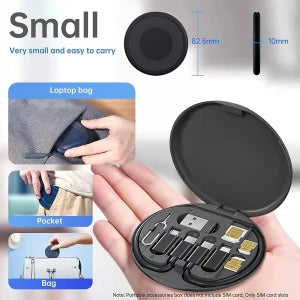 Pocket Travel Data Transfer Tool, 5-in-1 Multi-Type Phone Micro USB Type C Adapter Cable Conversion Head Set (CLS-260613184)
