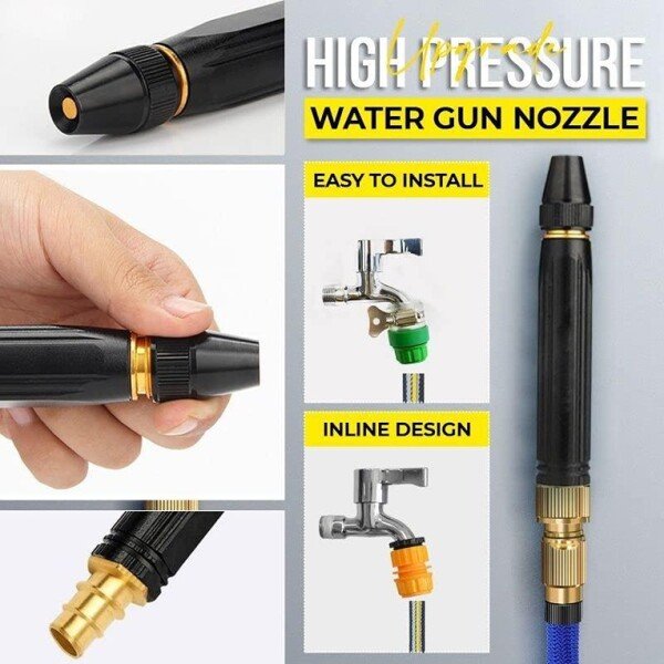 Portable High Pressure Washing Water Nozzle (Black) (CLS-2385626)