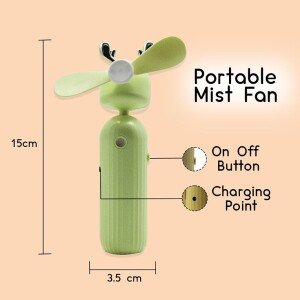 Portable Mini Humidifier Rechargeable Mist Spray Fan (Pack of 1) (Green) (CLS-2389676)