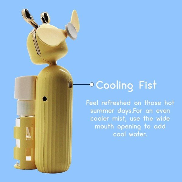 Portable Mini Humidifier Rechargeable Mist Spray Fan (Pack of 1) (Yellow) (CLS-2389678)