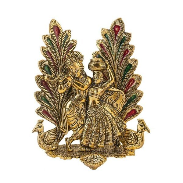 Radha Krishna Idol Statue with Diya Showpiece (CS-1636264)