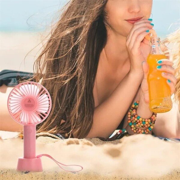 Rechargeable Handheld Mini Hand Fan Battery Operated (Multicolor) (CLS-2390899)