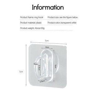 Ring Hook Multi-Functional Adhesive Hook Sticker, Pack of 10 (CLS-156671631)