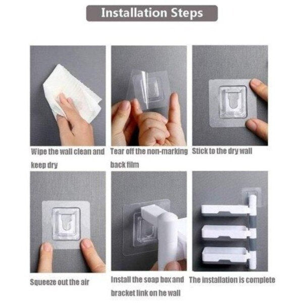 Soap Dish Holder – Wall Mounted Rotatable Self-Adhesive 3 Layer Soap Dish Holder for Bathroom Shower and Kitchen (CS-2087492)