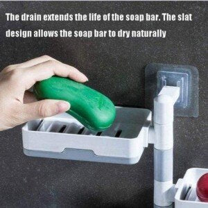 Soap Dish Holder – Wall Mounted Rotatable Self-Adhesive 3 Layer Soap Dish Holder for Bathroom Shower and Kitchen (CS-2087492)