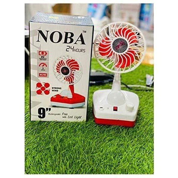 Table Fan with Light Rechargeable Fan (Multicolor) (CLS-2390909)