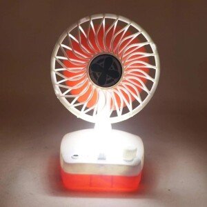 Table Fan with Light Rechargeable Fan (Multicolor) (CLS-2390909)