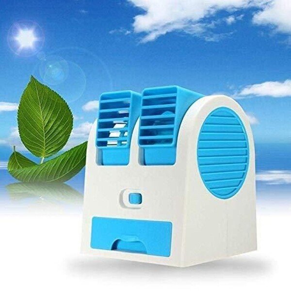 USB Portable Dual Bladeless Small Water Air Cooler (Multicolor) (CLS-2391056)