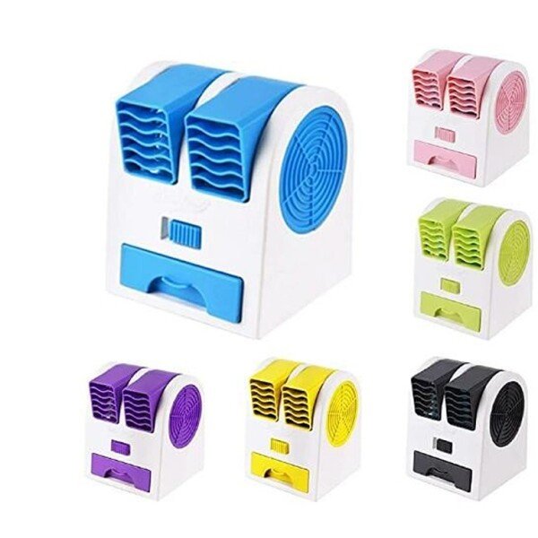 USB Portable Dual Bladeless Small Water Air Cooler (Multicolor) (CLS-2391056)