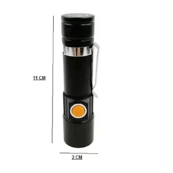 Torch Light USB Rechargeable Zoomable Emergency Long Life Bright Torch Pocket Light (CLS-2386824)