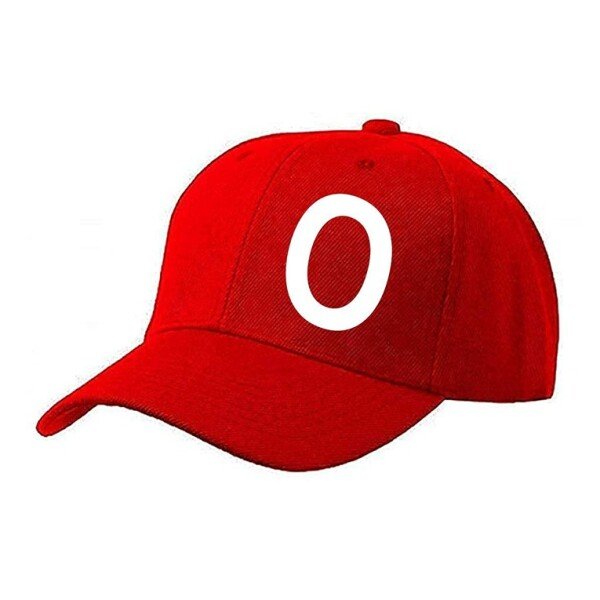 Unisex Plain R Printed Cotton Cap – Red (KK-2217169)