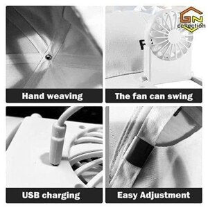 Women Men Portable Fan Sun Hats Rechargeable Battery Outdoor Travel Baseball Cap Summer Cooling USB Charging Fan Caps (CLS-2390904)