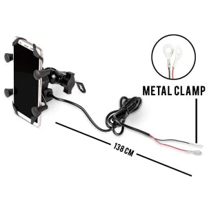 X-Grip Bike Mobile Charger & Phone Holder (Black) (CLS-2391364)