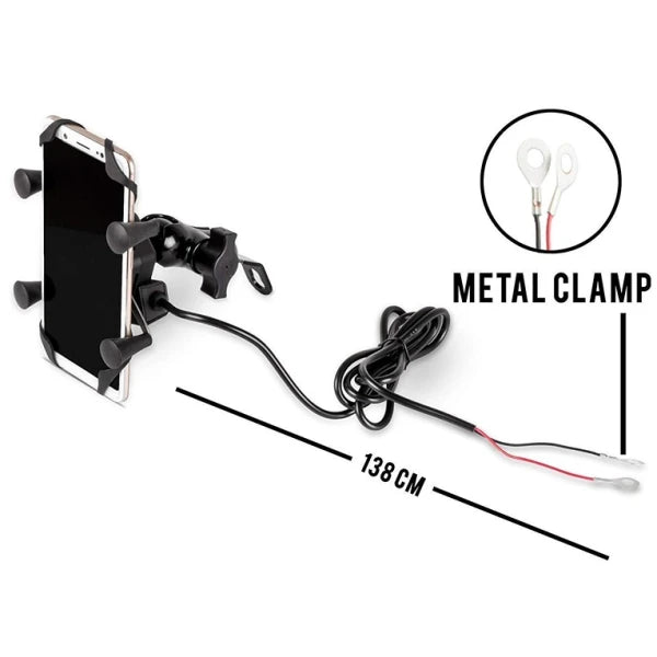 X-Grip Bike Mobile Charger & Phone Holder (Black) (CLS-2391364)