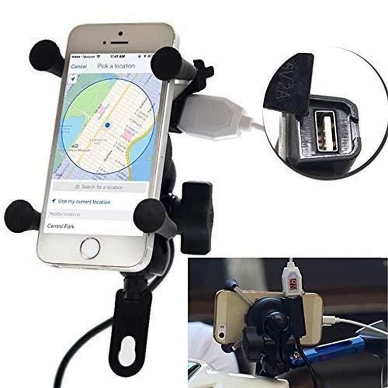 X-Grip Bike Mobile Charger & Phone Holder (Black) (CLS-2391364)