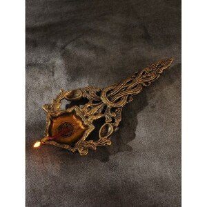 Buy Antique Gold Glass Beaten Tray/Platter