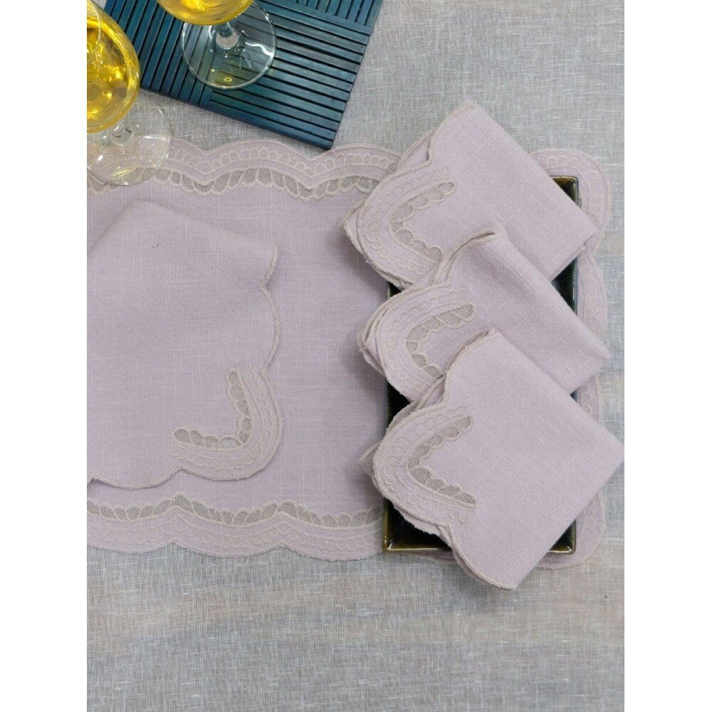 Buy Baby Pink Cotton Table Napkins