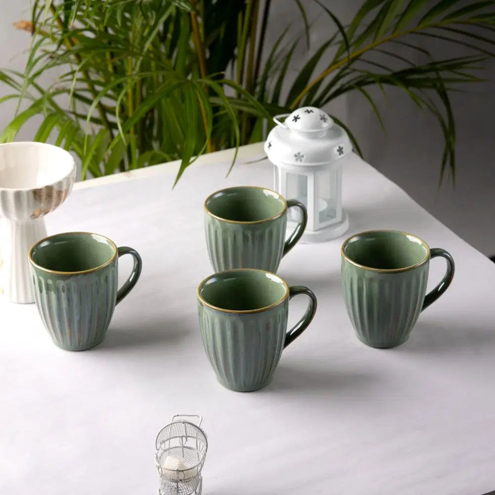 Buy Backwaters Set of 4 Mugs-Green