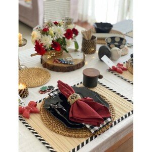 Buy Beige Brown Banana Fibre Rectangle Table Runner