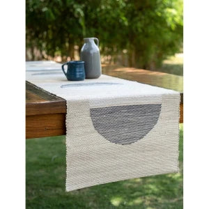 Buy Beige Brown Cotton Printed Rectangle Table Runner