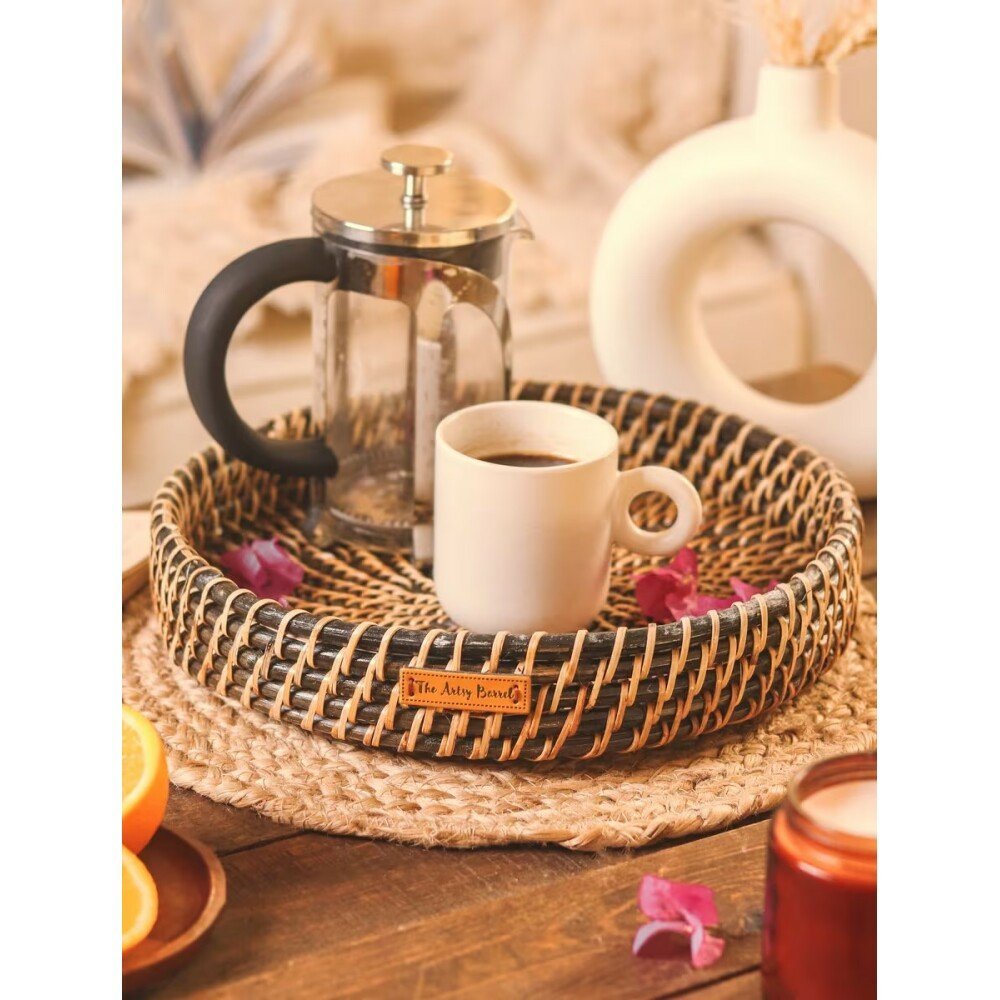 Buy Black Cane Solid Tray