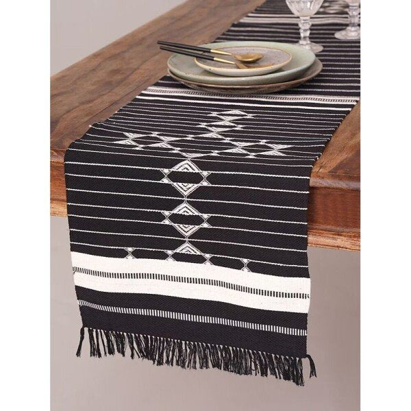Buy Black Cotton Table Runner