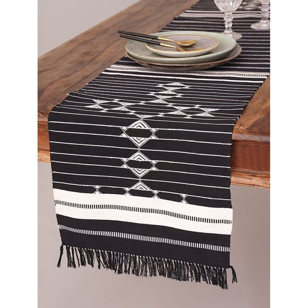 Buy Black Cotton Table Runner