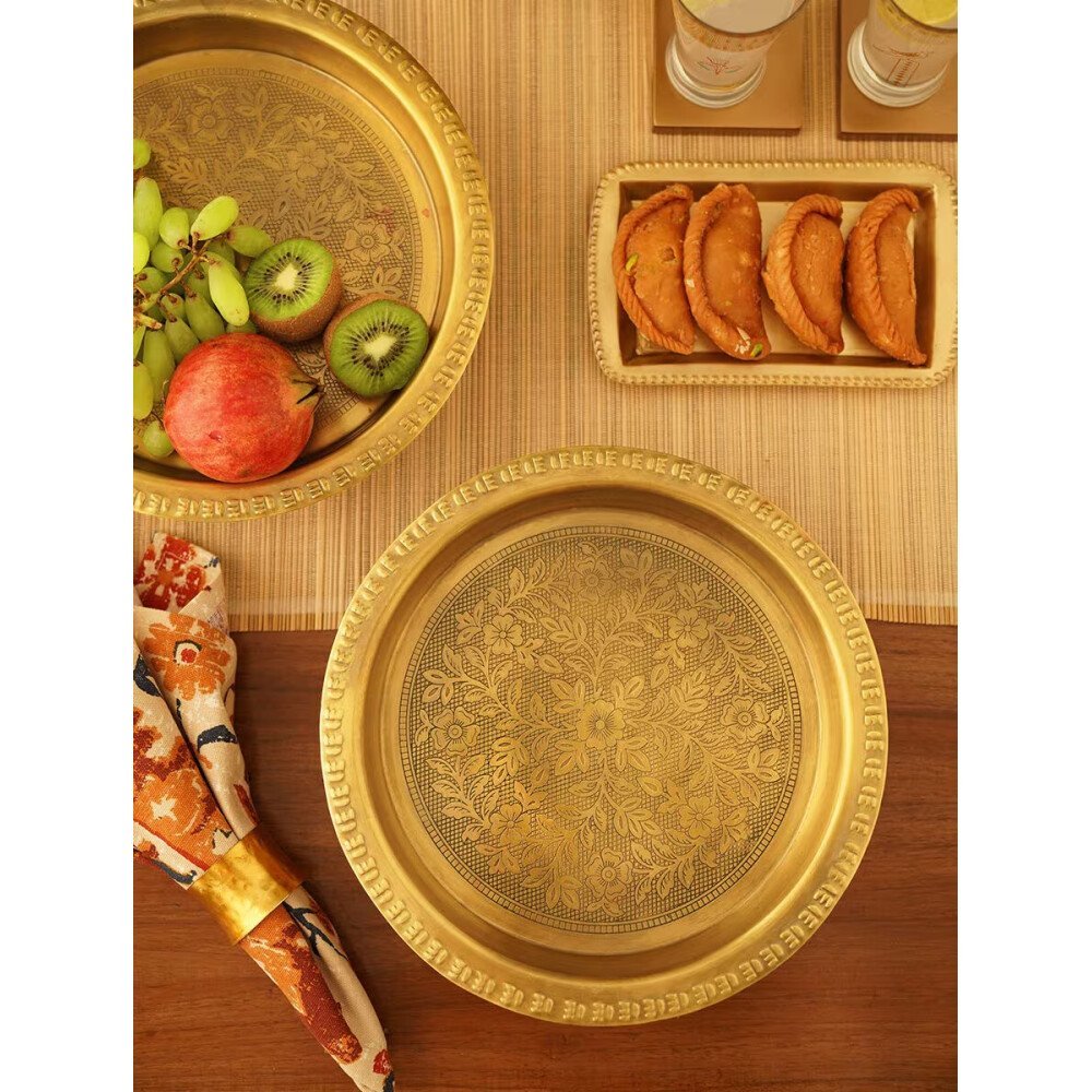 Buy Brass Brass Engraved Tray
