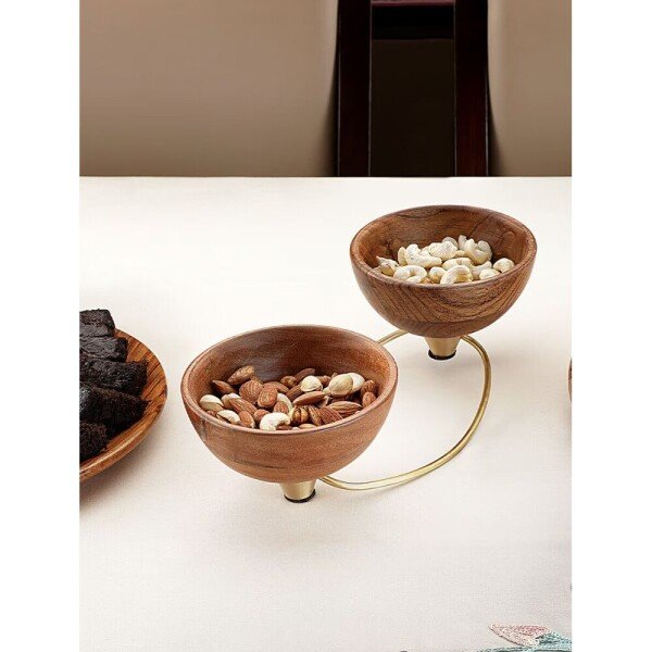 Buy Brown Acacia Wood Printed Tray/Platter