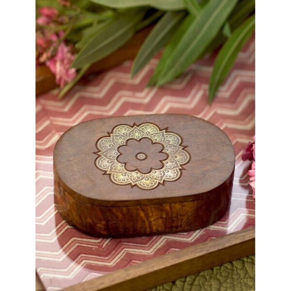 Buy Brown Brass Hand Crafted Storage